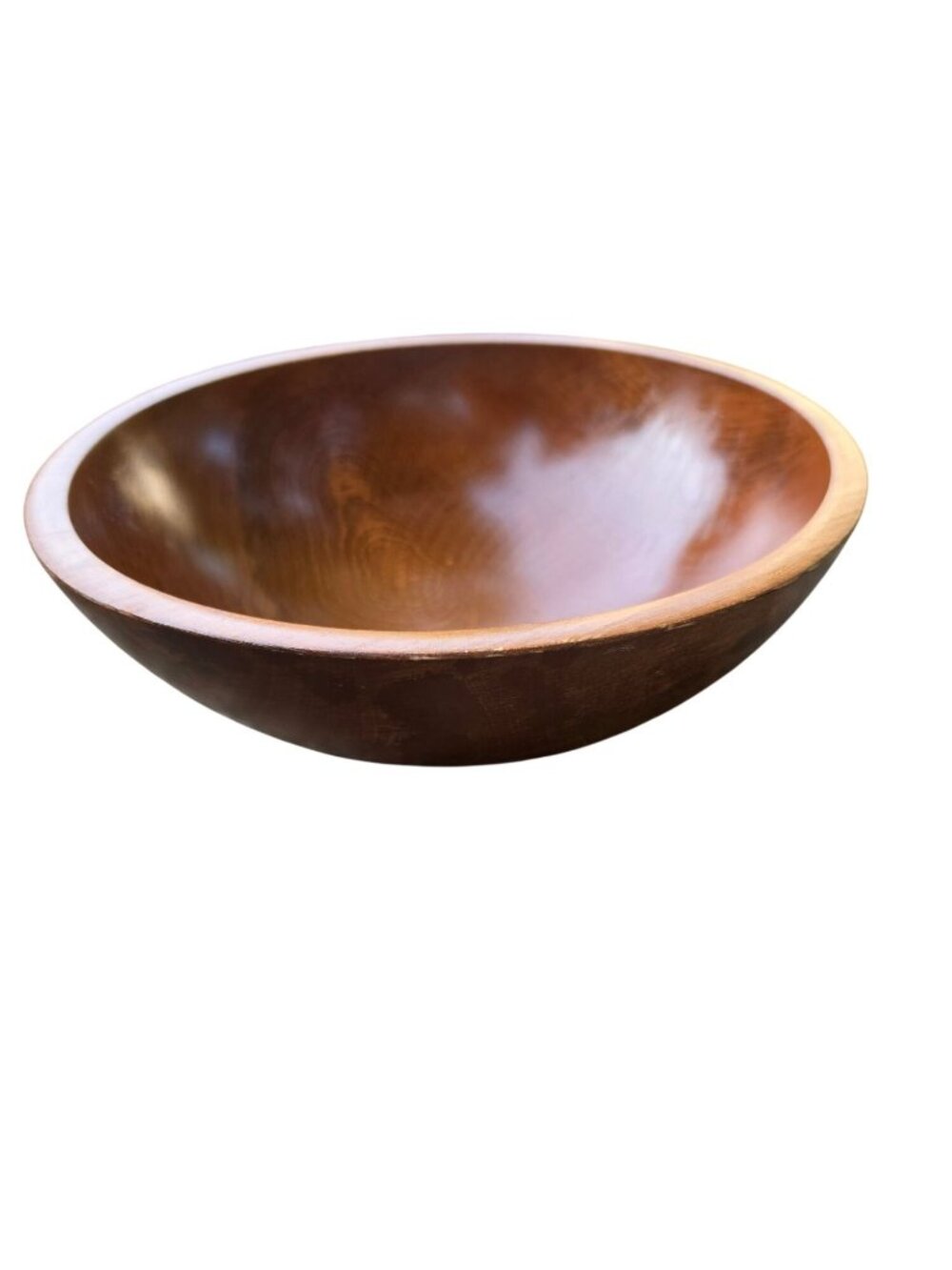 VTG Woodcroftery Cherry Fruitwood 11" Salad Serving Bowl MCM Oval Egg Shape GUC